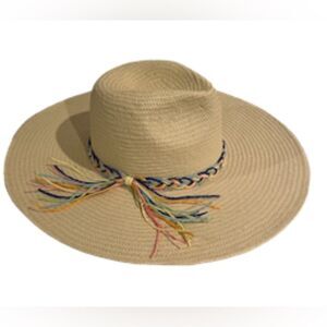 Anna & Ava straw hat  NEW 100% paper straw hat with braided trim and tassel